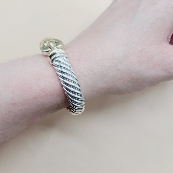 David Yurman 10mm Waverly Cable Bracelet With Gold - Picture 11 of 14